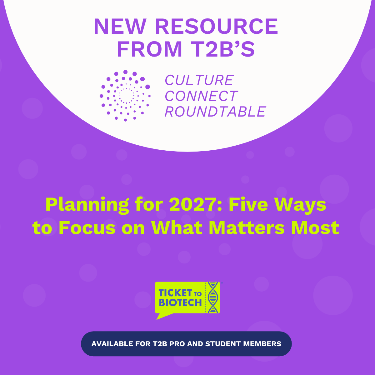 Culture Connect October 2026 Resource – Planning for 2027: Five Ways to Focus on What Matters Most